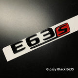 1Set E63S Glossy Black Red S Car Rear Trunk Lid Sticker Emblem For Mercedes-Benz