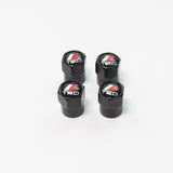 Toyota Compatible with TRD 4Pcs Tire Valve Stem Caps Anodized Aluminum Set - Black
