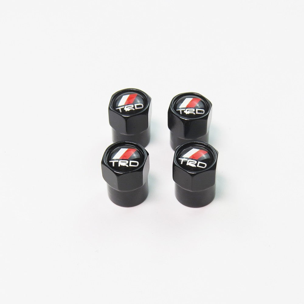 Toyota Compatible with TRD 4Pcs Tire Valve Stem Caps Anodized Aluminum Set - Black