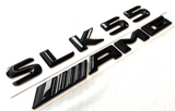 2X GLOSS BLACK SLK55+AMG FOR MERCEDES SLK55 REAR TRUNK EMBLEM BADGE NAMEPLATE