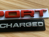 FOR Range Rover SPORT Glossy RED Lettering SUPERCHARGED Land Badge Emblem