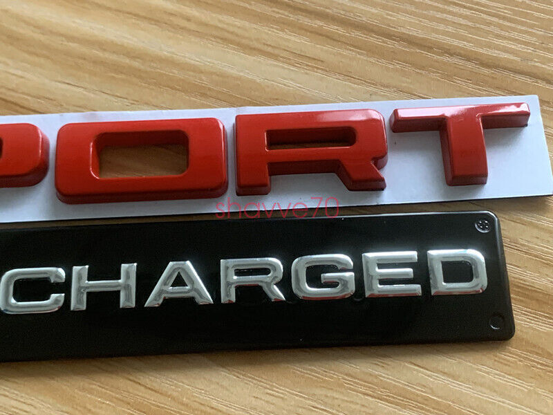 FOR Range Rover SPORT Glossy RED Lettering SUPERCHARGED Land Badge Emblem