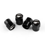 Compatible with Ford Mustang 4Pcs Tire Valve Stem Caps Black Anodized Aluminum