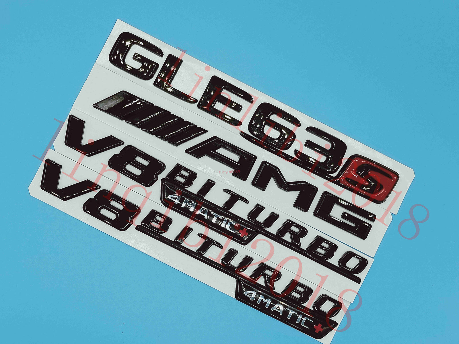Gloss Black GLE63s AMG V8 BITURBO Trunk Embl Badge Sticker for Mercedes Benz