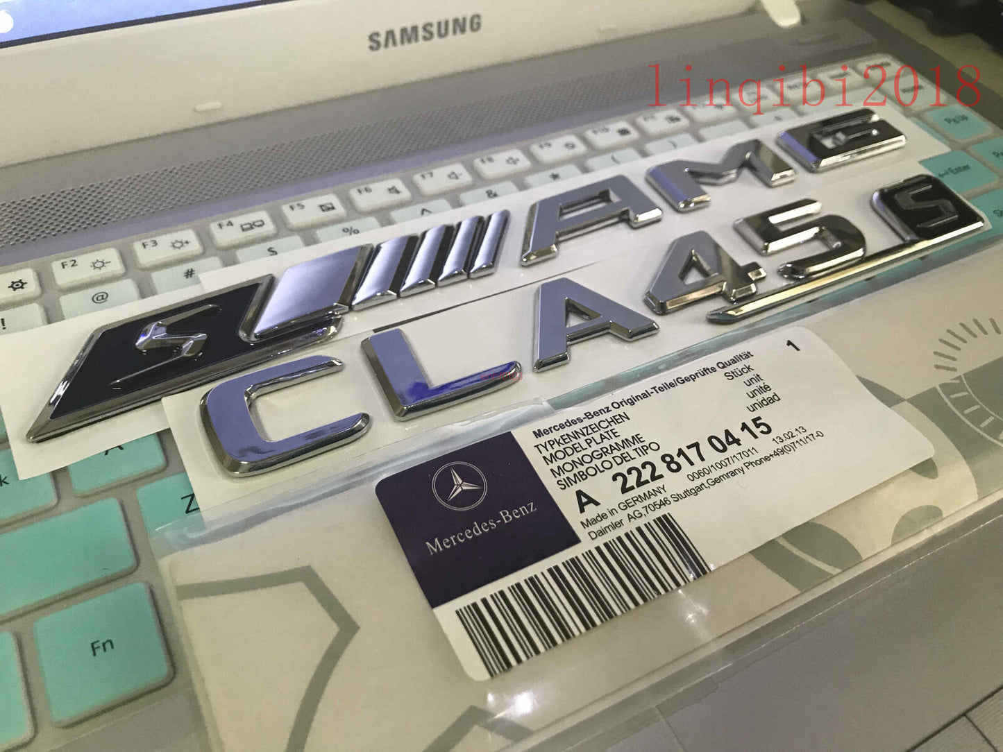 NEW "CLA45s + sAMG" High quality Rear Trunk Emblem Decal Badge FOR Mercedes Benz