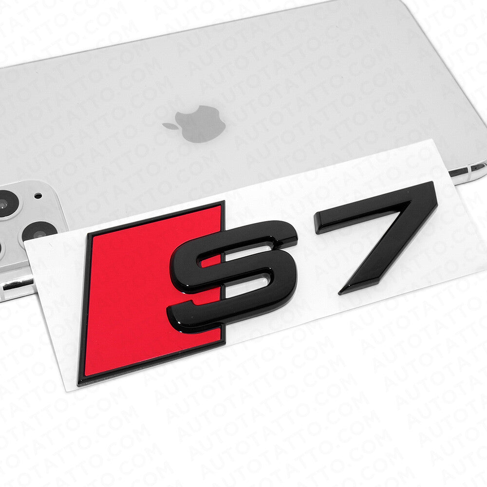 For Audi S7 Gloss Black Rear Letter Tail Badge Trunk Emblem Badge Logo Sport