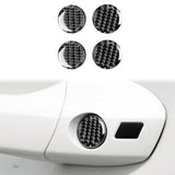 4pcs 20mm Door Lock Keyhole Protector Cover Accessories Sticker Decal - Carbon Fiber