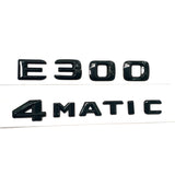 E-CLASS W212 GLOSS BLACK 3D SET E300 4MATIC REAR TRUNK BADGES EMBLEMS STICKER