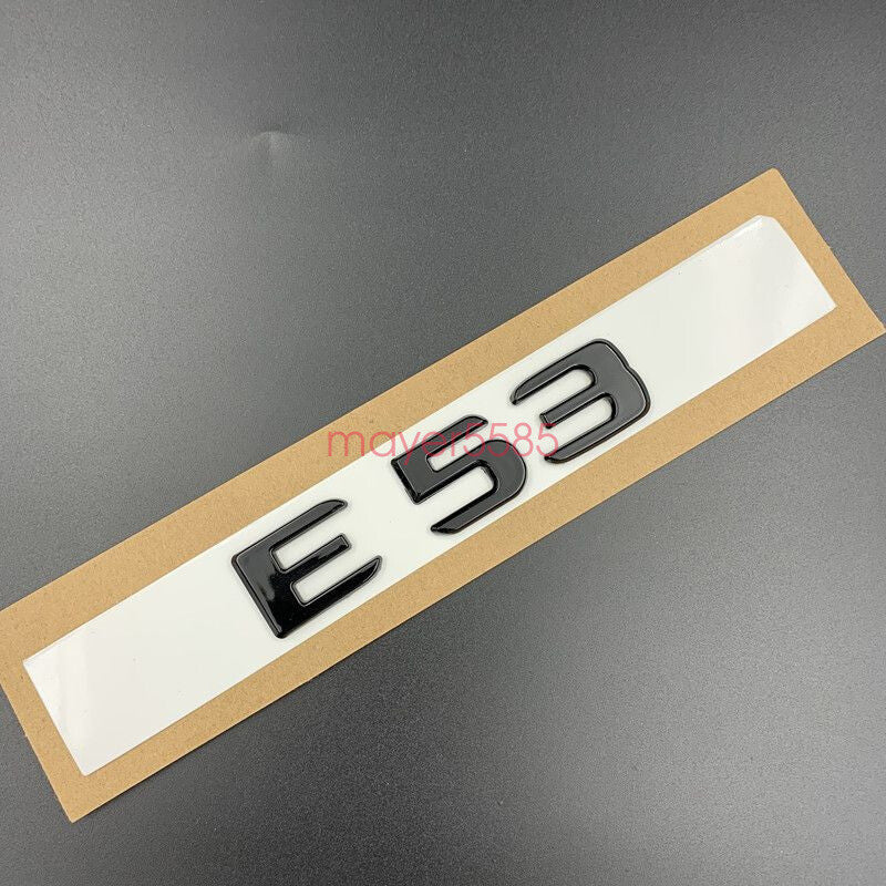 Gloss Black For Mercedes E53 AMG TURBO 4 MATIC Trunk Emblem Badge Sticker Set