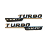 Gloss Black Turbo 4MATIC Side Decal Badge Emblem For Mercedes A200 A250 A45 AMG