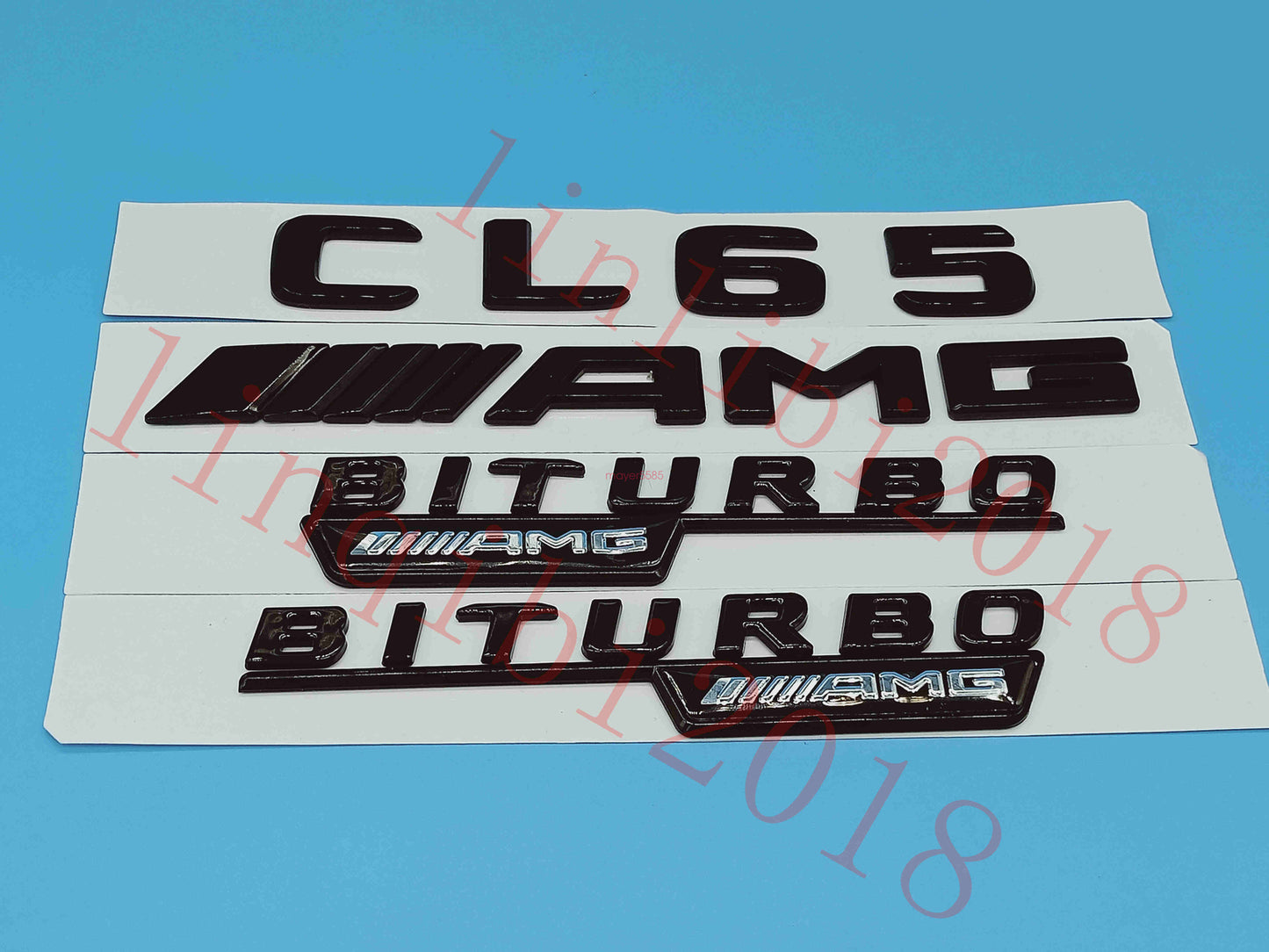 Gloss Black Flat " CL65 AMG BITURBO " Trunk Embl Badge Sticker for Mercedes Benz