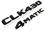 GLOSS BLACK CLK430+4MATIC FOR MERCEDES CLK430 REAR TRUNK EMBLEM BADGE NAMEPLATE