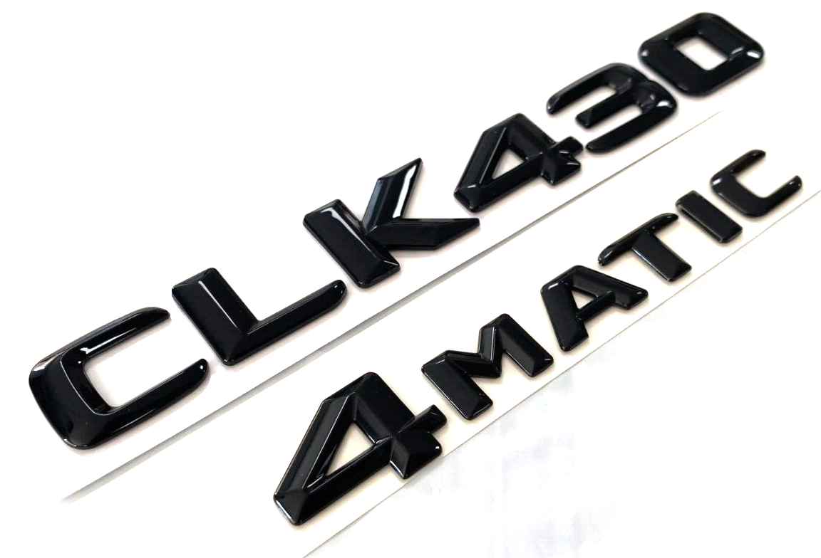 GLOSS BLACK CLK430+4MATIC FOR MERCEDES CLK430 REAR TRUNK EMBLEM BADGE NAMEPLATE