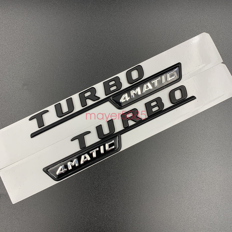 Matte black CLA45 AMG TURBO 4 MATIC Trunk Emblem Badge Sticker For Mercedes Benz