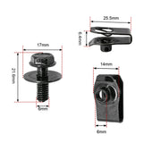 Body Bolts & U-nut Clips Set M6 Engine Covers Undertray Splash Shield Guard Trim