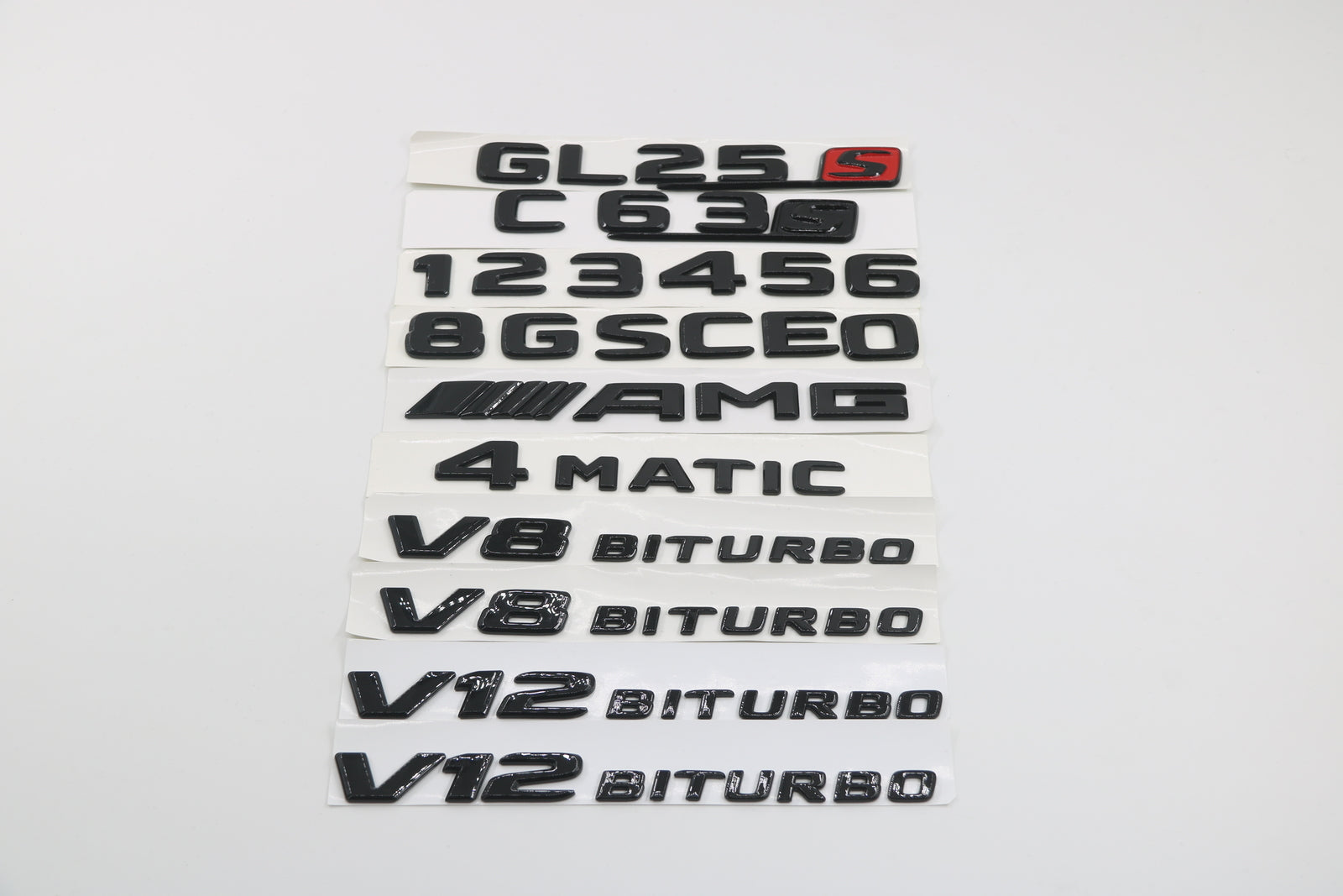 E-CLASS W212 W213 GLOSS BLACK SET AMG E300 REAR TRUNK BADGES EMBLEMS STICKER