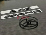 Gloss Black A45 AMG and Rear Star replacement PACKAGE Badge Sticker W176 A Class