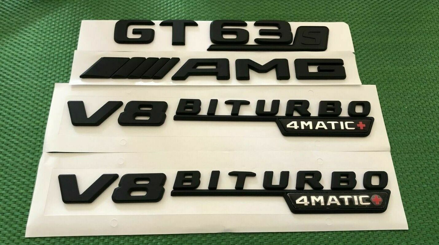 Matte Black GT63s AMG V8 Biturbo Sticker Decal Emblem for AMG GT63s