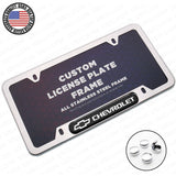 Chrome Stainless Steel Front Rear Chevrolet Sport License Plate Frame Cover Gift