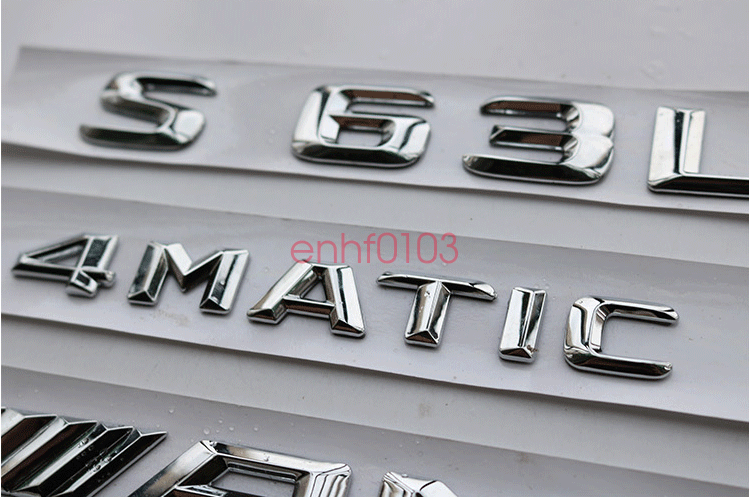 "S65 + AMG + V12 BITURBO" Letters Trunk Embl Badge Sticker for Mercedes Benz