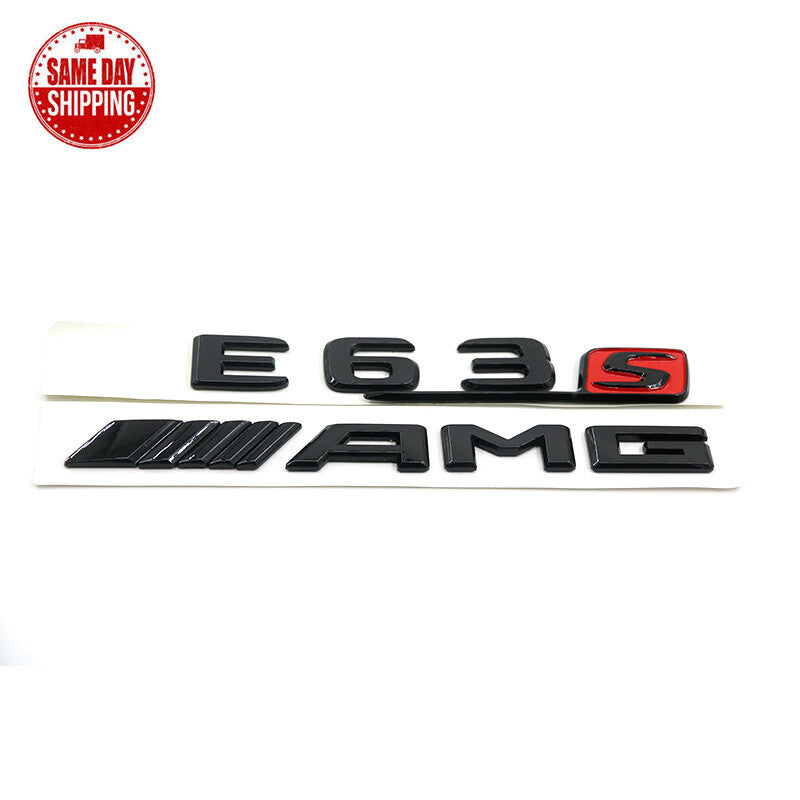 Black E63S AMG Trunk Sticker Decal Emblem Badge Pack For Benz W213 E63 E63s