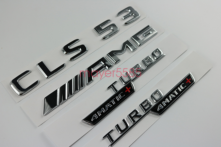 Chrome CLS53 AMG TURBO Letters Trunk Embl Badge Sticker For Mercedes Benz CLS