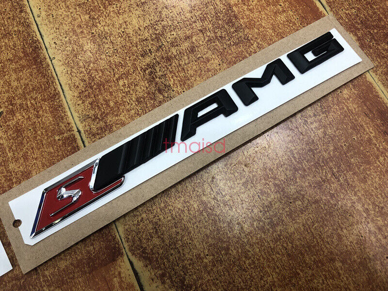Black S////AMG S AMG Letters Trunk Emblem Badge Sticker for AMG S