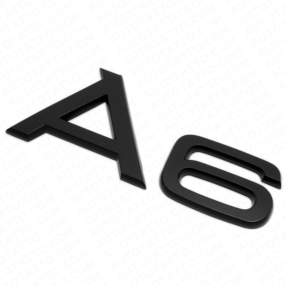 Audi A6 Matte Black Rear Letter Tail Badge Trunk Emblem Badge Logo Sport Sline