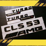 CLS53 AMG Trunk Emblem TURBO/4MATIC+ Fender Badge SET Glossy Black