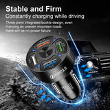 4Port USB Phone Car Charger Adapter LED Display QC 3.0 Fast Charging Accessories