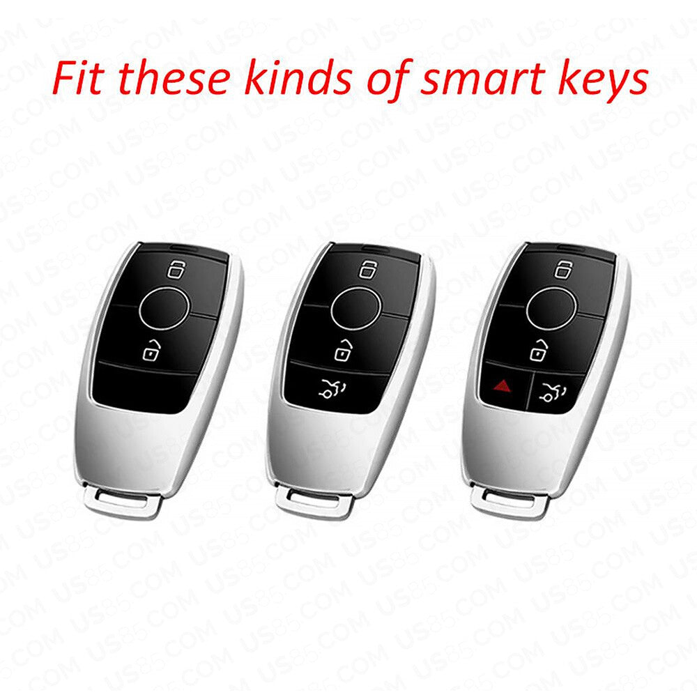 Carbon Fiber Style For New Mercedes Remote Key Fob Case Shell Keychain Protect