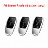 Carbon Fiber Style For New Mercedes Remote Key Fob Case Shell Keychain Protect