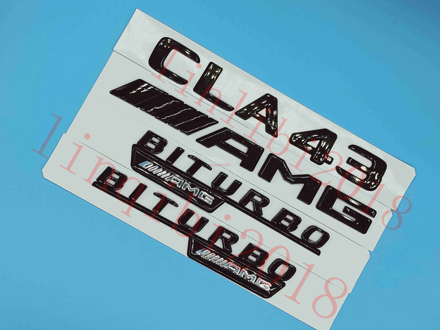 Gloss Black Flat " CLA43 AMG BITURBO" Trunk Embl Badge Sticker for Mercedes Benz