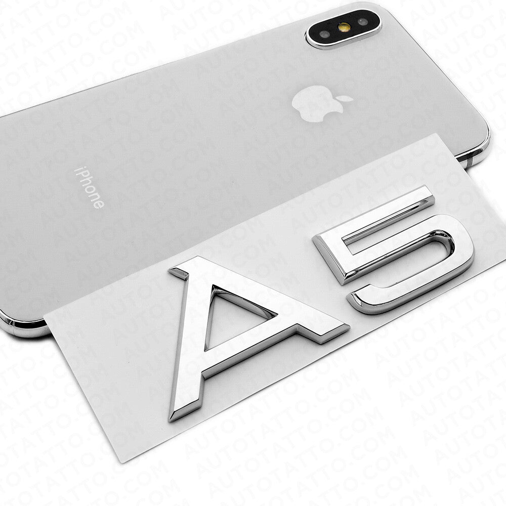 For Audi A5 OEM Chrome Rear Letter Tail Badge Trunk Emblem Badge Logo Sport