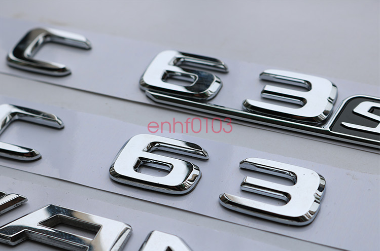 "S65 + AMG + V12 BITURBO" Letters Trunk Embl Badge Sticker for Mercedes Benz