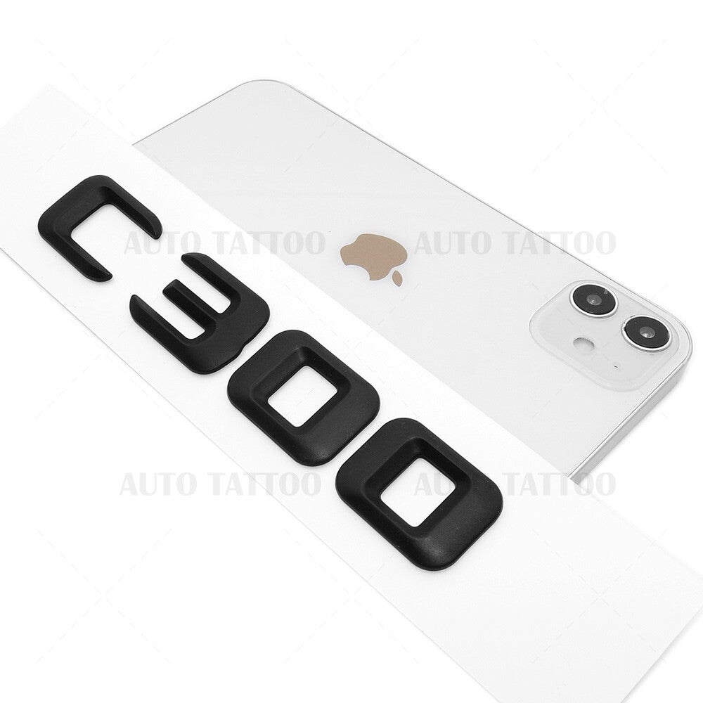 15-16 C300 Emblem Trunk Lid Letter Logo Nameplate Badge Decorate AMG Matte Black