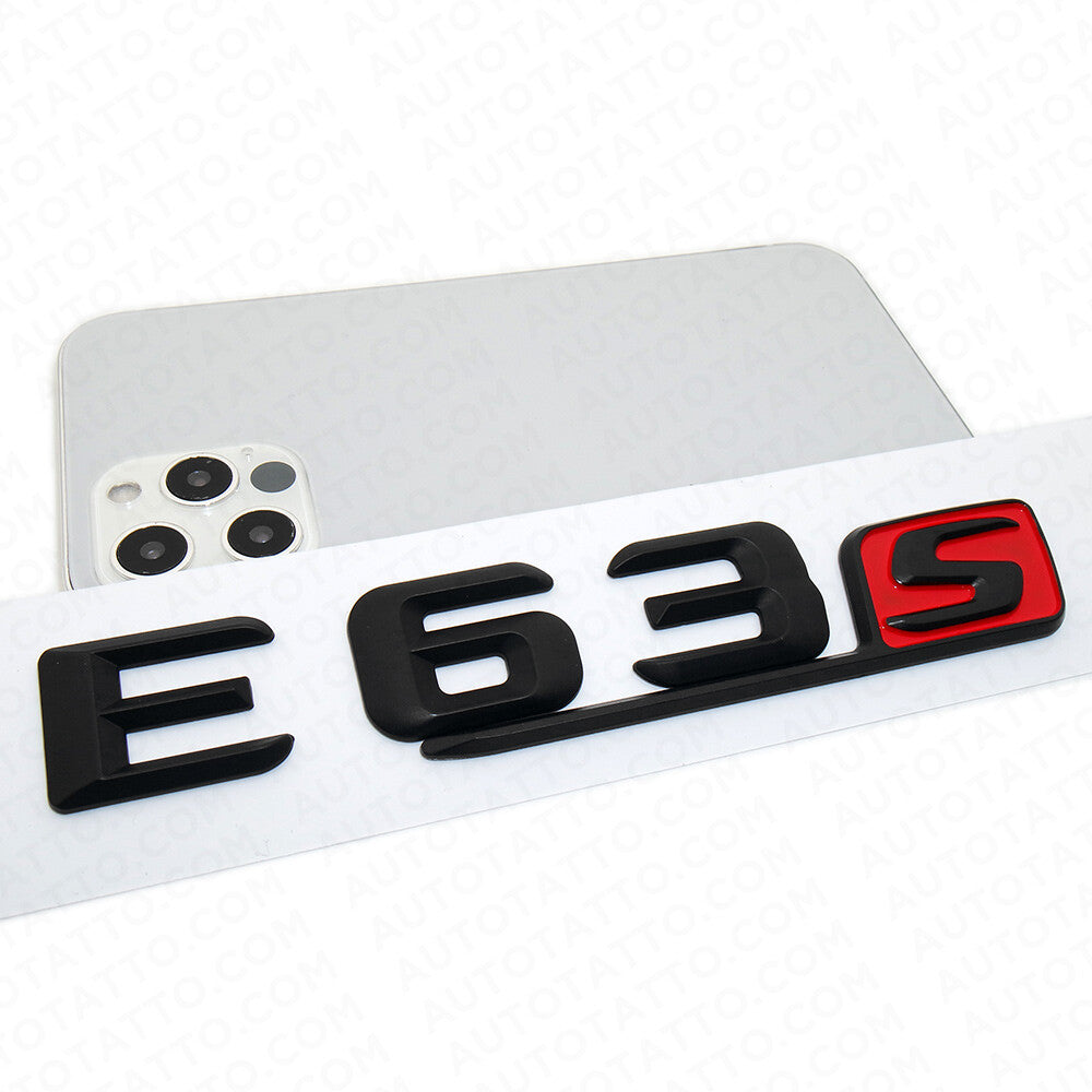 14-16 E63 S AMG Letter Emblem 3D Trunk Logo Nameplate Badge Decorate Matte Black