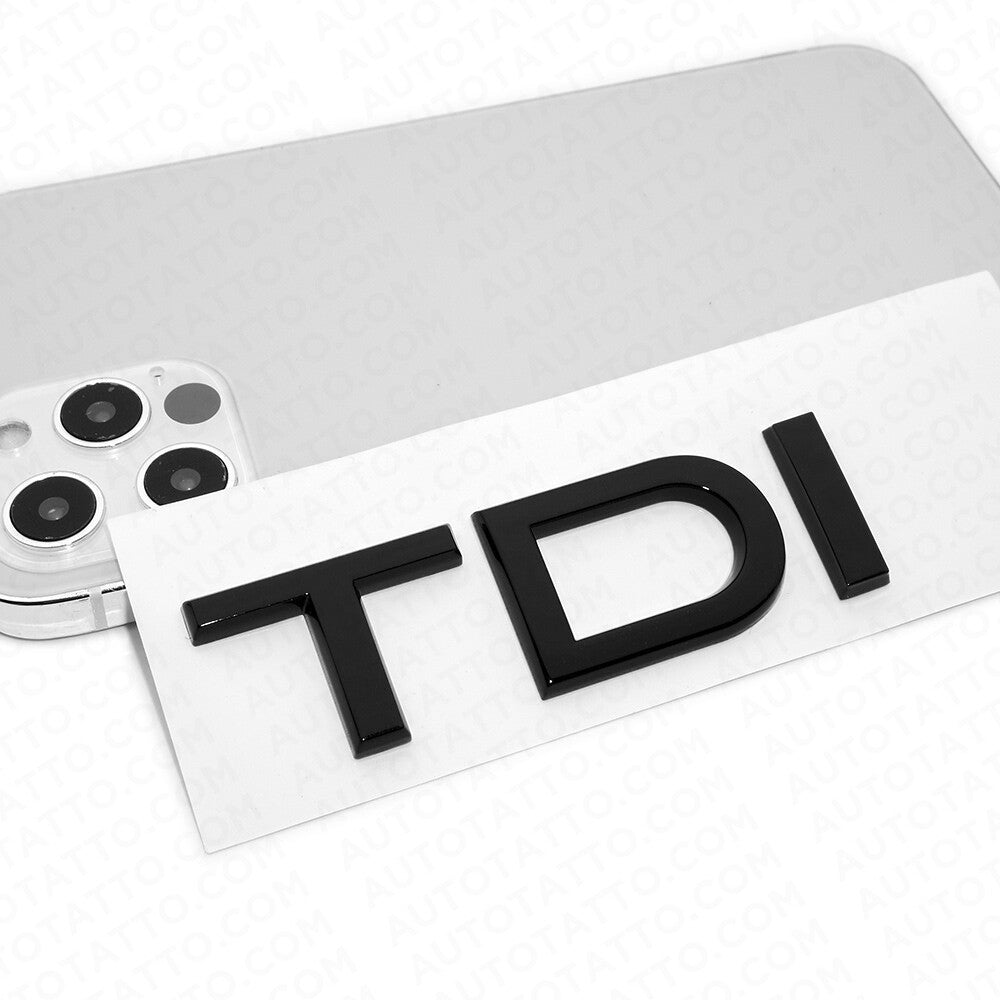 For Audi Gloss Black TDI Rear Letter Tail Badge Trunk Emblem Badge Logo Quattro