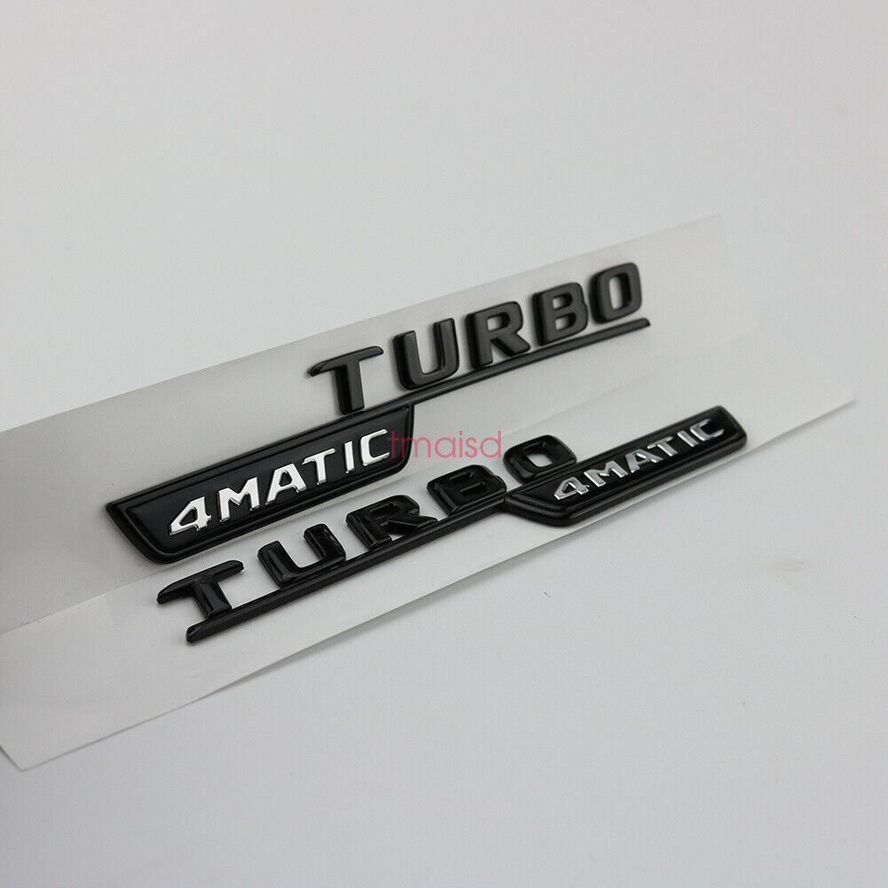 Matte black CLA45 AMG TURBO 4 MATIC Trunk Emblem Badge Sticker