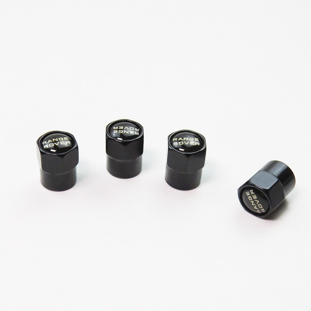 Compatible with Range Rover 4Pcs Tire Valve Stem Caps Anodized Aluminum - Black