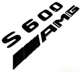 S600 + AMG BLACK FOR MERCEDES REAR TRUNK EMBLEM BADGE NAMEPLATE DECAL NUMBERS