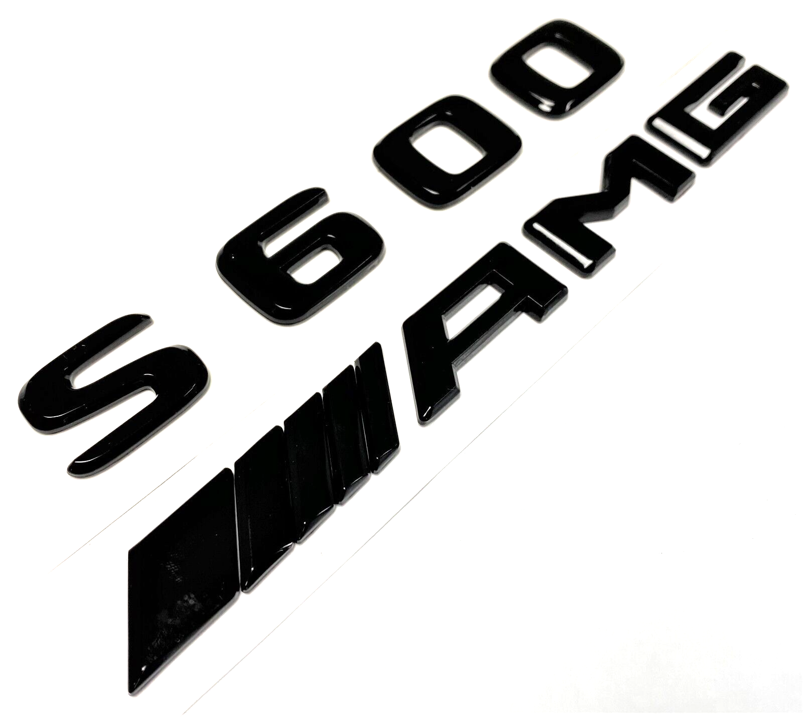 S600 + AMG BLACK FOR MERCEDES REAR TRUNK EMBLEM BADGE NAMEPLATE DECAL NUMBERS