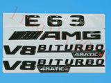 Gloss Black Flat "E63 AMG V8 BITURBO" Trunk Embl Badge Sticker for Mercedes Benz