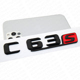 15-16 C63 S AMG Letter Emblem Trunk 3D Logo Badge Decorate Sport Gloss Black Red