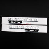 4pcs Chrome E43 AMG BITURBO 4 MATIC Trunk Emblem Badge Sticker for Mercedes Benz