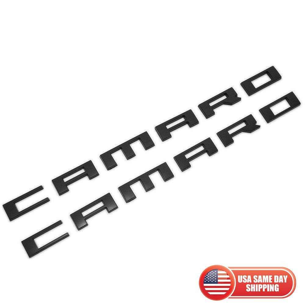 2pcs Camaro Emblem 2010-2015 Side Fender Badge Letter Nameplate Matte Black