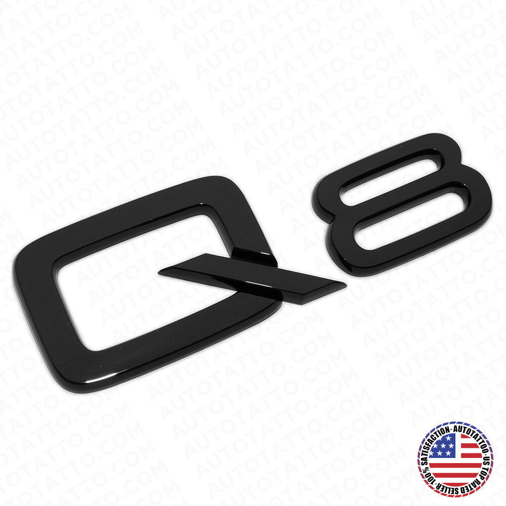 Audi Q8 Gloss Black Rear Letter Liftgate Badge Trunk Emblem Badge Logo Sport