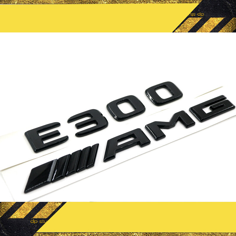 E-CLASS W212 W213 GLOSS BLACK SET AMG E300 REAR TRUNK BADGES EMBLEMS STICKER