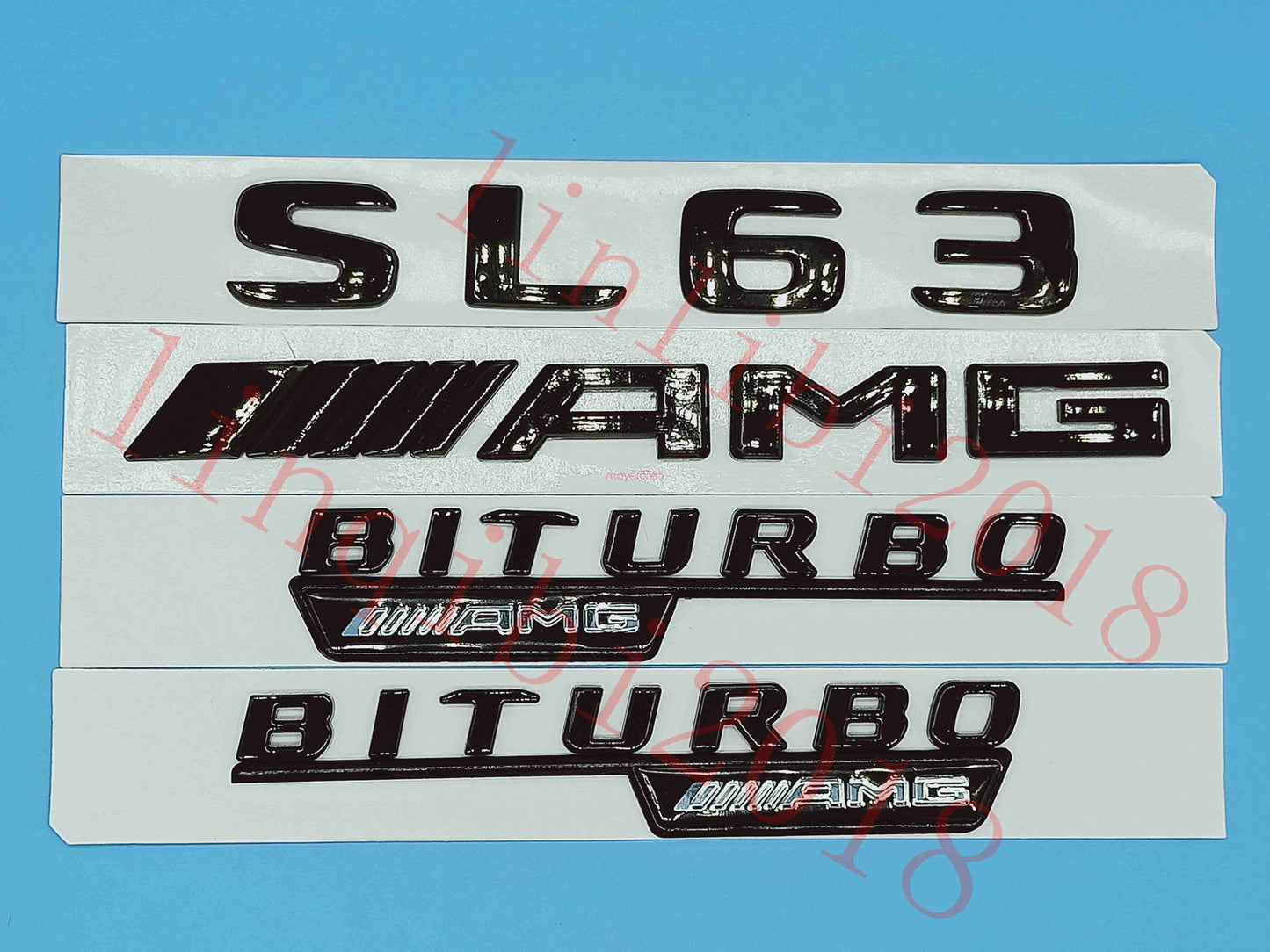 Flat Gloss Black " SL63 AMG BITURBO" Emblem Badge Sticker for Mercedes Benz SL63