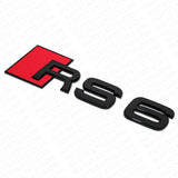 For Audi RS 6 Gloss Black Rear Letter Tail Badge Trunk Emblem Badge Logo Sport